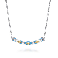 Bujukan-Clover---14K-Yellow-Gold-and-925-Sterling-Silver-Bujukan-Clover-Bar-Necklace-with-White-and-Dusk-Blue-Enamel1