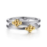 Bujukan Clover - 14K Yellow Gold and 925 Sterling Silver Bujukan Clover Easy Stackable Ring