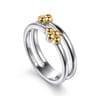 Bujukan Clover - 14K Yellow Gold and 925 Sterling Silver Bujukan Clover Easy Stackable Ring