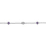 Bujukan Clover - 925 Sterling Silver Bujukan Clover and Amethyst Station Bracelet