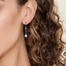 Bujukan Clover - Drop Earrings Stud 14K Yellow Gold Pearl Bujukan