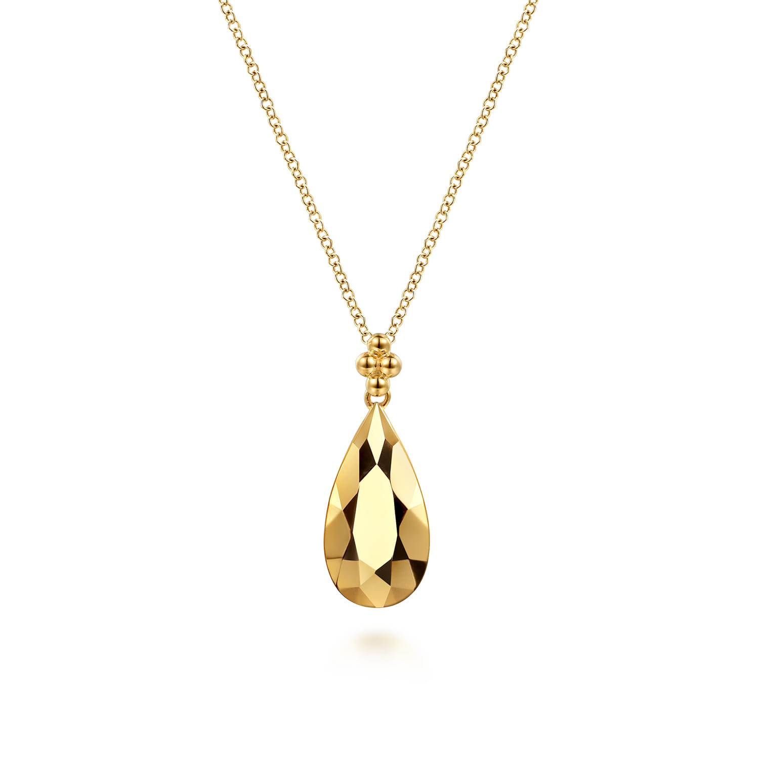 Bujukan Clover - Gabriel  Co Pendant Necklace Teardrop 14K Yellow Gold Bujukan