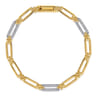 Bujukan Clover - Link Chain Bracelet 14K White and Yellow Gold Diamond 0.3ct Bujukan - 0.3 ct