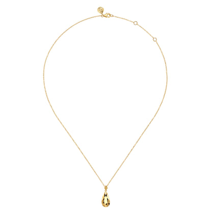 Bujukan Clover - Pendant Necklace Teardrop 14K Yellow Gold Bujukan