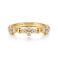 Bujukan Clover - Stackable Ring 14K Yellow Gold Diamond Clover 0.25ct Bujukan