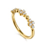 Bujukan Clover - Stackable Ring 14K Yellow Gold Diamond Clover 0.25ct Bujukan - 0.25 ct