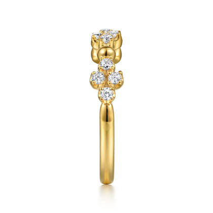 Bujukan Clover - Stackable Ring 14K Yellow Gold Diamond Clover 0.25ct Bujukan