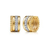 Bujukan Link - 14K White  Yellow Gold Bujukan and Diamond Huggie Earrings - 0.56 ct