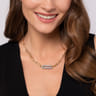 Bujukan Link - 14K White  Yellow Gold Bujukan and Diamond Link Chain Necklace - 1.35 ct