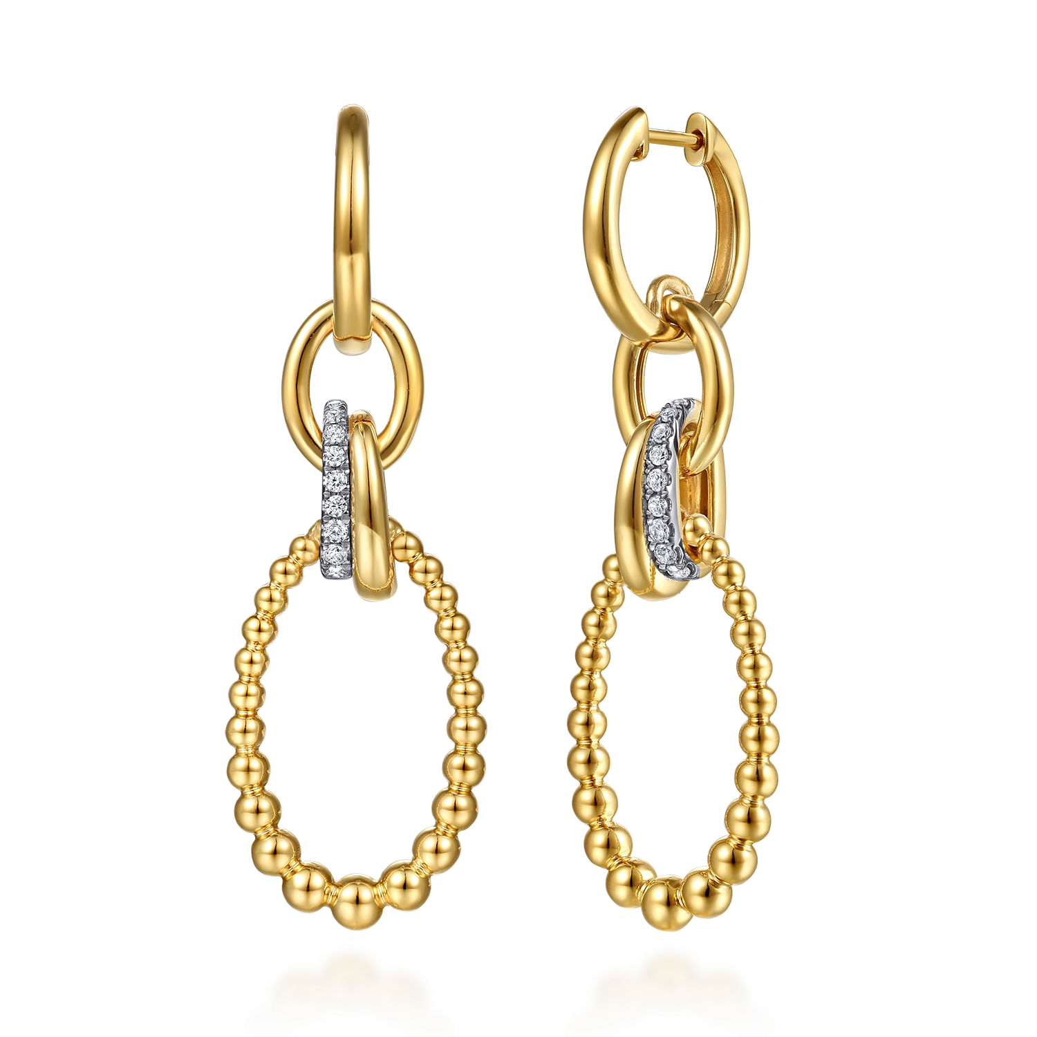 Bujukan Link - 14K Yellow Gold Bujukan Diamond Link Drop Earrings