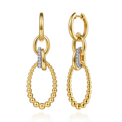 Bujukan Link - 14K Yellow Gold Bujukan Diamond Link Drop Earrings