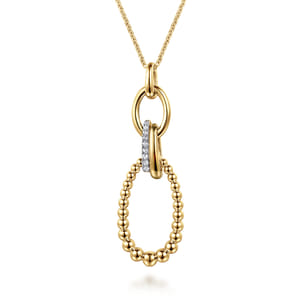 Bujukan Link - 14K Yellow Gold Bujukan Diamond Link Pendant Necklace