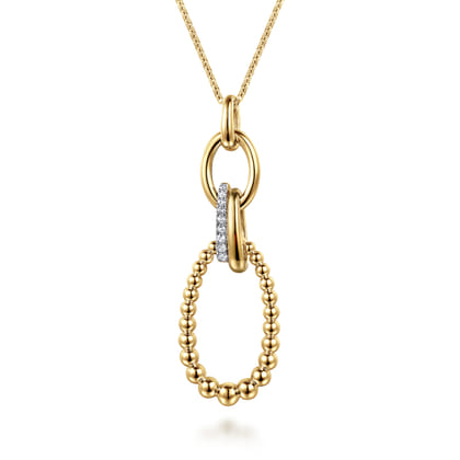 Bujukan Link - 14K Yellow Gold Bujukan Diamond Link Pendant Necklace