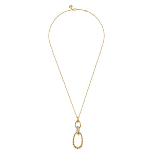 Bujukan Link - 14K Yellow Gold Bujukan Diamond Link Pendant Necklace