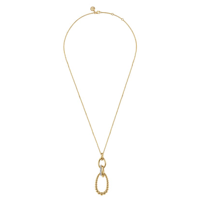 Bujukan Link - 14K Yellow Gold Bujukan Diamond Link Pendant Necklace