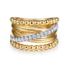 Bujukan Link - 14K Yellow Gold Bujukan Diamond Wide Band Ring - 0.3 ct