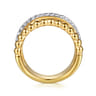 Bujukan Link - 14K Yellow Gold Bujukan Diamond Wide Band Ring - 0.3 ct