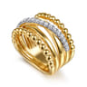 Bujukan Link - 14K Yellow Gold Bujukan Diamond Wide Band Ring - 0.3 ct