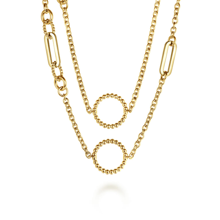 Bujukan Link - 14K Yellow Gold Bujukan Transformable Layered Necklace - Shot 1
