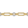 Bujukan Link - 14K Yellow Gold Bujukan and Diamond Link Chain Tennis Bracelet - 0.65 ct