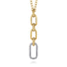 Bujukan Link - 14K Yellow Gold Bujukan and Diamond Link Pendant Drop Necklace - 1.75 ct