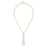 Bujukan Link - 14K Yellow Gold Bujukan and Diamond Link Pendant Drop Necklace - 1.75 ct