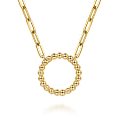 Bujukan Link - 14K Yellow Gold Chain Necklace with Bujukan Circle