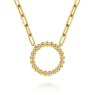 Bujukan Link - 14K Yellow Gold Chain Necklace with Bujukan Circle