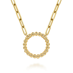 Bujukan Link - 14K Yellow Gold Chain Necklace with Bujukan Circle
