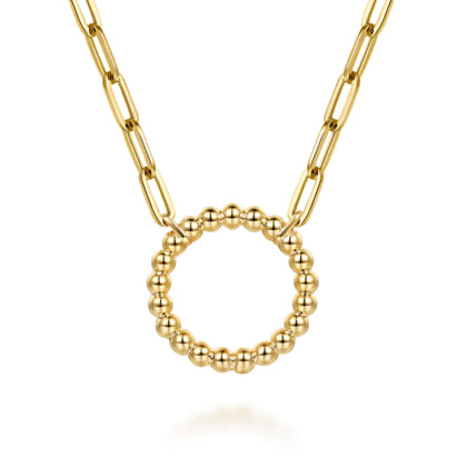 Bujukan Link - 14K Yellow Gold Chain Necklace with Bujukan Circle