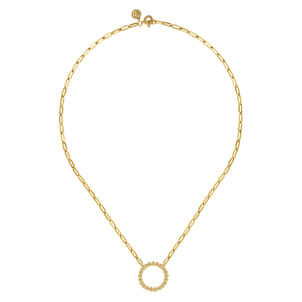 Bujukan Link - 14K Yellow Gold Chain Necklace with Bujukan Circle
