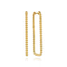 Bujukan Link - 14K Yellow Plain Gold 40mm Rectangle Bujukan Classic Hoop Earrings