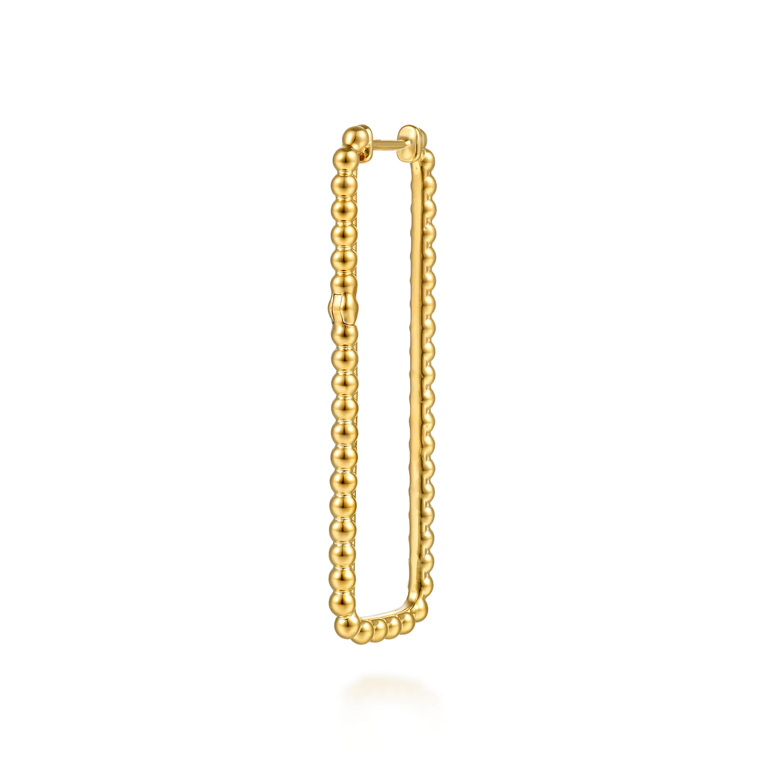 Bujukan Link - 14K Yellow Plain Gold 40mm Rectangle Bujukan Classic Hoop Earrings - Shot 2