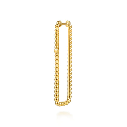 Bujukan Link - 14K Yellow Plain Gold 40mm Rectangle Bujukan Classic Hoop Earrings
