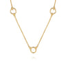 Bujukan Link - 14K Yellow Plain Gold Bujukan Clover Link Chain Station Necklace