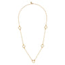 Bujukan Link - 14K Yellow Plain Gold Bujukan Clover Link Chain Station Necklace