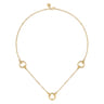 Bujukan Link - 14K Yellow Plain Gold Bujukan Link Chain Station Necklace