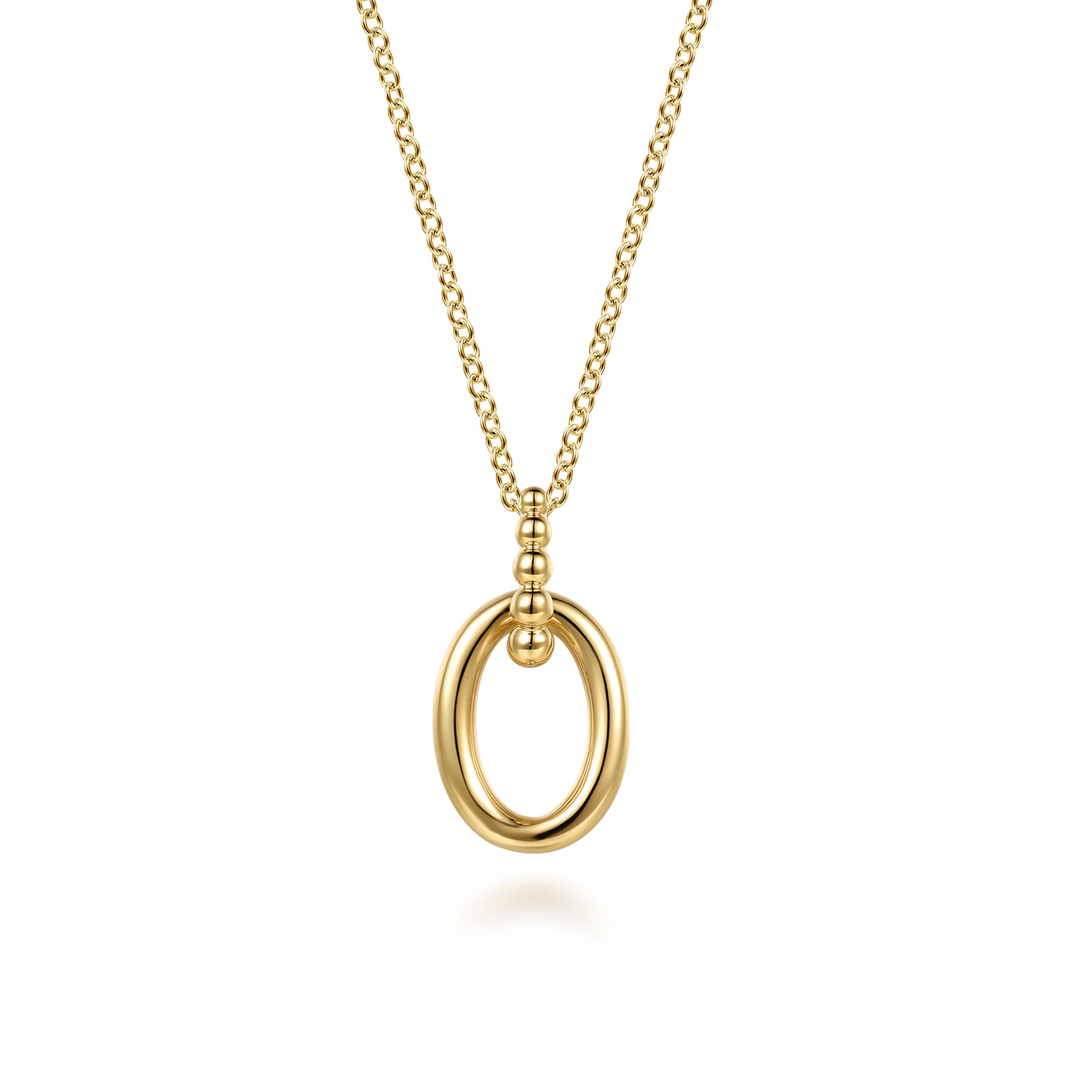 Bujukan Link - 14K Yellow Plain Gold Bujukan Pendant Necklace - Shot 1