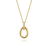Bujukan Link - 14K Yellow Plain Gold Bujukan Pendant Necklace