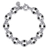 Bujukan Link - 925 Sterling Silver Bujukan Link Bracelet with Black Enamel