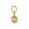 Bujukan Pave - 14K White  Yellow Gold Bujukan and Diamond Huggie Drop Earrings - 1.15 ct