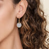 Bujukan Pave - 14K White  Yellow Gold Bujukan and Diamond Huggie Drop Earrings - 1.15 ct