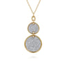 Bujukan Pave - 14K White  Yellow Gold Bujukan and Diamond Pendant Drop Necklace - 3.25 ct