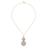 Bujukan Pave - 14K White  Yellow Gold Bujukan and Diamond Pendant Drop Necklace - 3.25 ct
