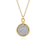 Bujukan Pave - 14K White  Yellow Gold Bujukan and Diamond Pendant Necklace - 0.8 ct