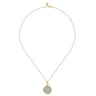 Bujukan Pave - 14K White  Yellow Gold Bujukan and Diamond Pendant Necklace - 0.8 ct