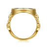 Bujukan Pave - 14K White  Yellow Gold Bujukan and Diamond Signet Ring - 1.3 ct