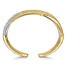 Bujukan Pave - 14K White Yellow Gold Bujukan and Diamond Split Bangle Bracelet - 2.9 ct