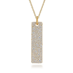 Bujukan Pave - 14K Yellow Gold Bujukan Diamond Bar Necklace