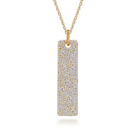 Bujukan Pave - 14K Yellow Gold Bujukan Diamond Bar Necklace